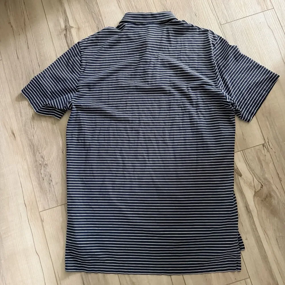 Ralph Lauren Polo Golf Shirt Mens Striped Short Sleeve Pima Cotton Soft Touch M